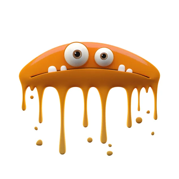 Flattened two-eyed orange monster — Stock Photo, Image