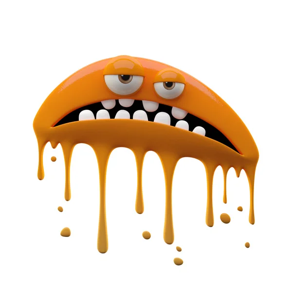 Flattened cansado monstruo naranja de dos ojos —  Fotos de Stock