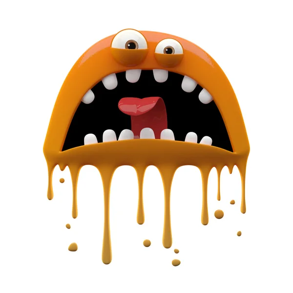 Flashiga två-eyed orange monster — Stockfoto