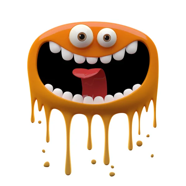Funny two-eyed orange monster — Stock Photo, Image