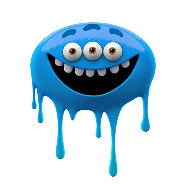 Oviform funny blue three-eyed monster — Stock Photo, Image