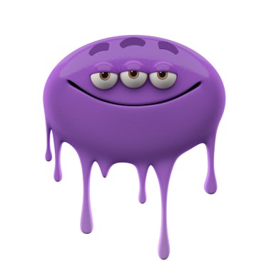 Oviform purple three-eyed monster clipart