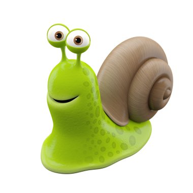 Lovely green snail clipart