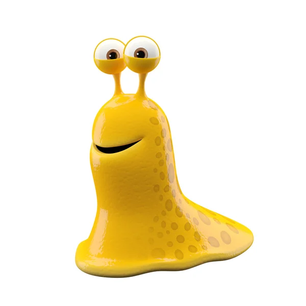 Wonderful yellow Snail without shell — Stock Photo, Image