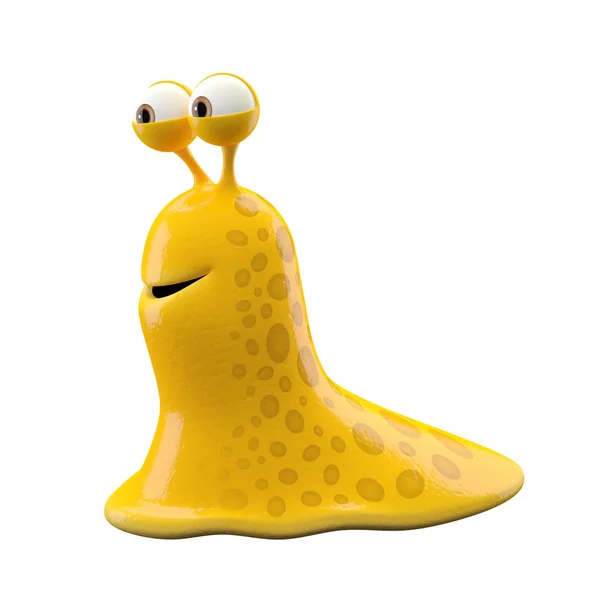 Bella lumaca gialla senza guscio — Foto Stock