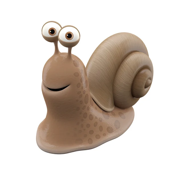 可爱的棕色蜗牛 — 图库照片