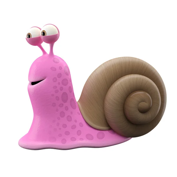 Süße rosa Cartoon-Schnecke — Stockfoto