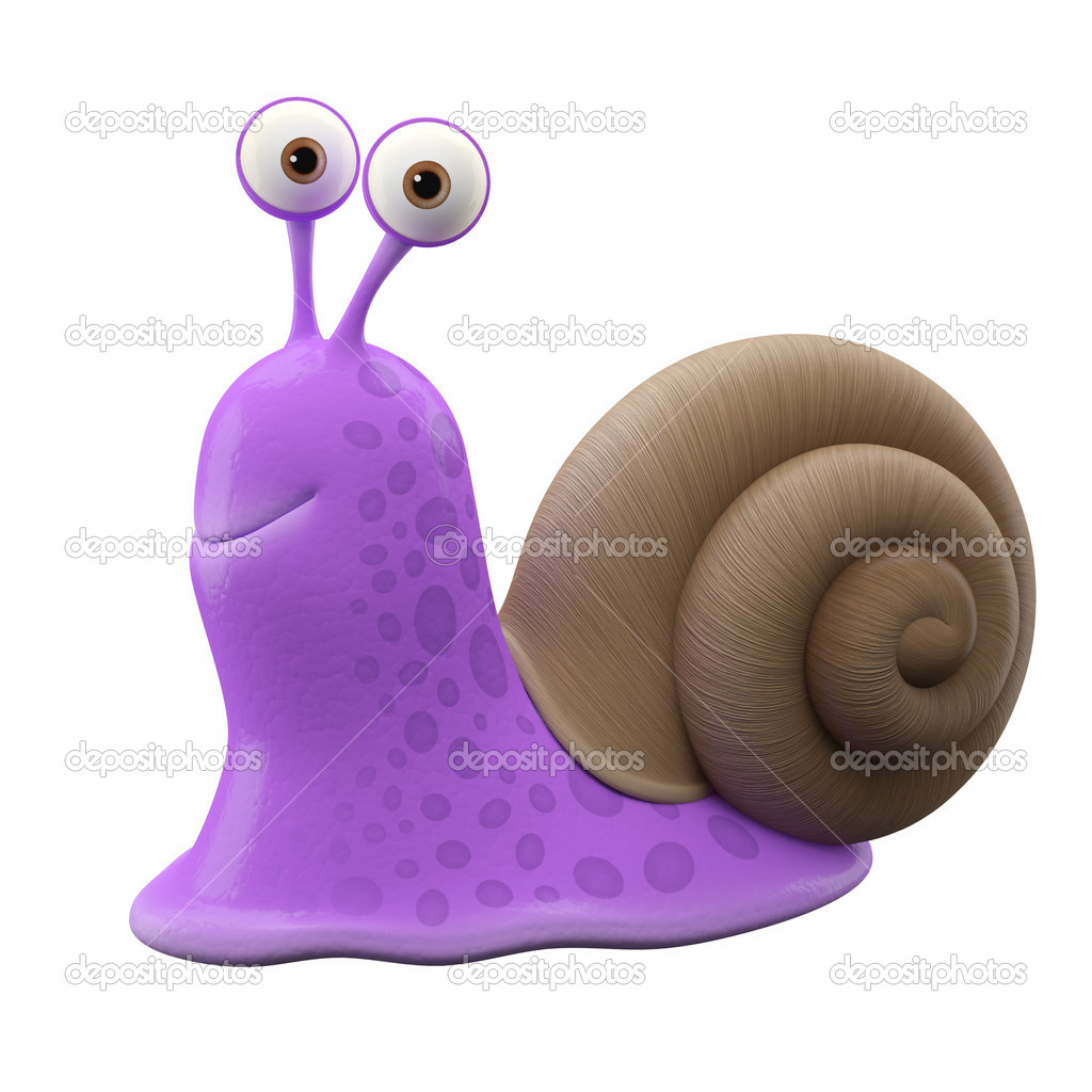 Smiling purple cartoon snail Stock Photo by ©zahradnik 43186919