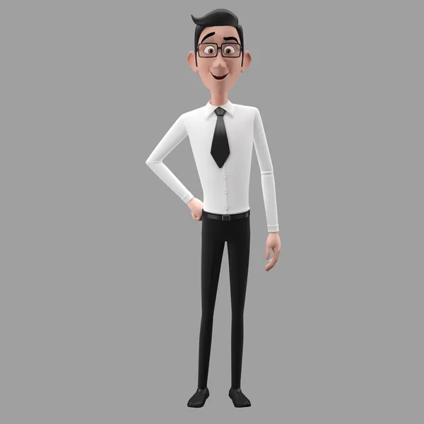 Персонаж мультипликационного бизнесмена — стоковое фото