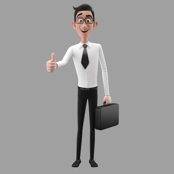 Персонаж мультипликационного бизнесмена — стоковое фото