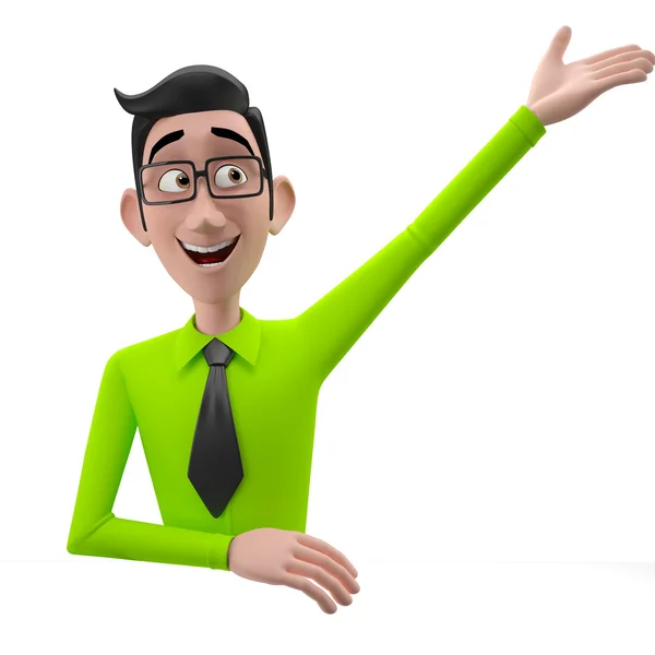 Personagem de homem de negócios dos desenhos animados — Fotografia de Stock