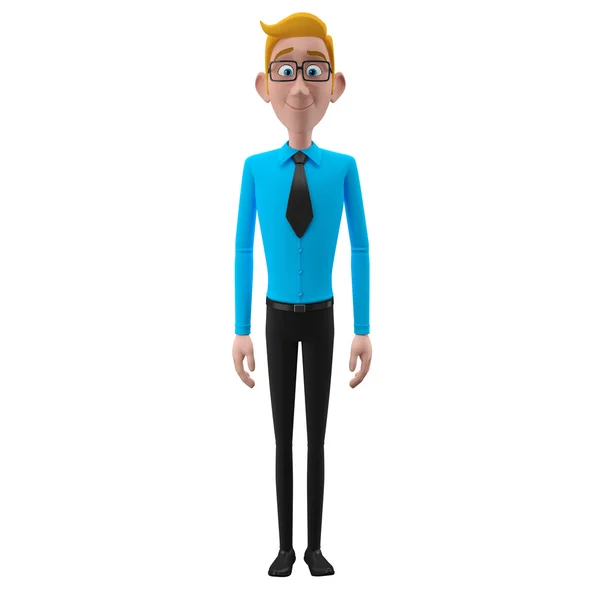 Personagem de homem de negócios dos desenhos animados — Fotografia de Stock