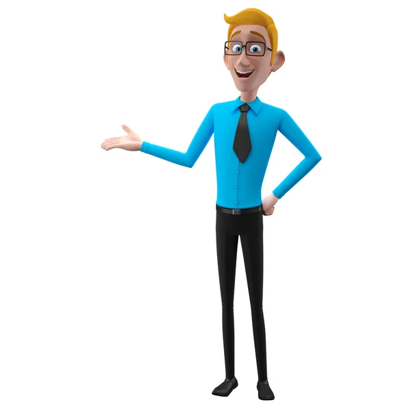 Cartoon businessman character — Stock Photo, Image