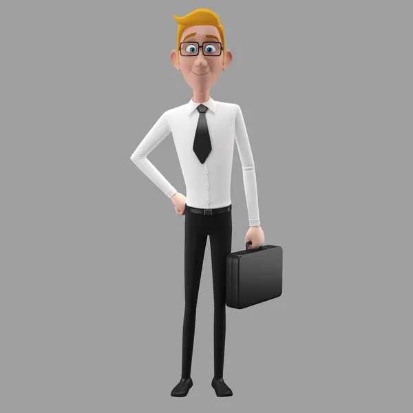 Cartone animato personaggio uomo d'affari — Foto Stock