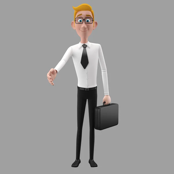 Бізнесмен персонажа з мультфільму — стокове фото