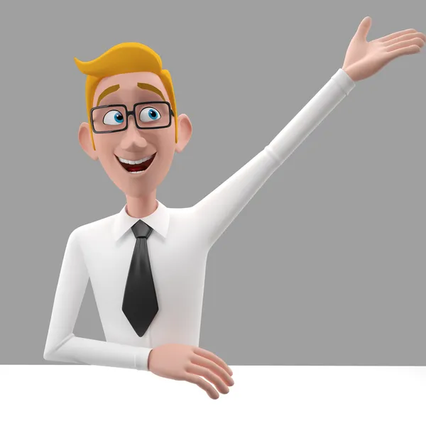 Cartoon businessman character — Stock Photo, Image