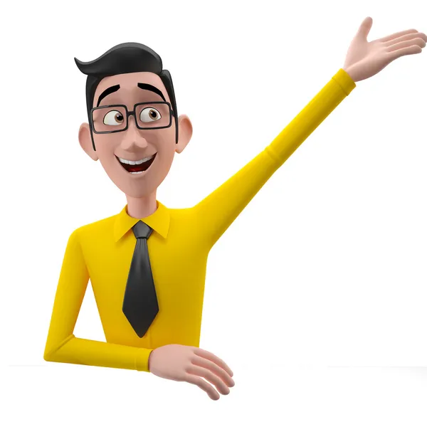 Cartoon businessman character — Stock Photo, Image
