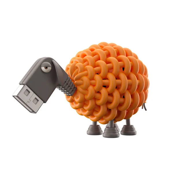 Oranje usb schapen — Stockfoto