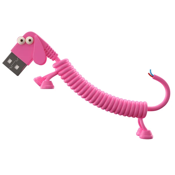 Cane USB rosa — Foto Stock