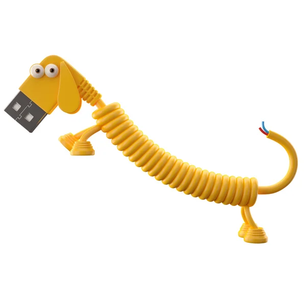 Желтая собака USB — стоковое фото
