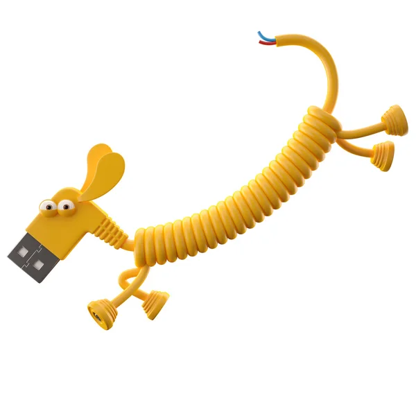 Cão USB amarelo — Fotografia de Stock