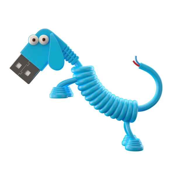 Blauer usb dog — Stockfoto