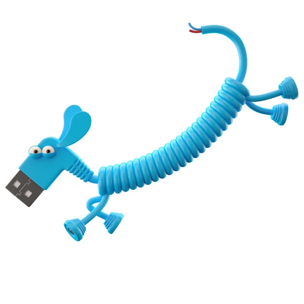 Blue USB dog — Stock Photo, Image