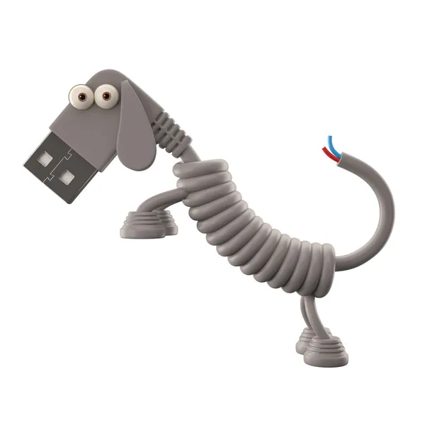 Perro USB gris — Foto de Stock