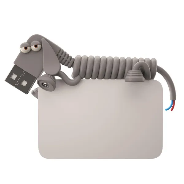 Cinza cão USB — Fotografia de Stock