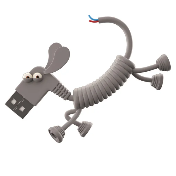 Grauer usb dog — Stockfoto