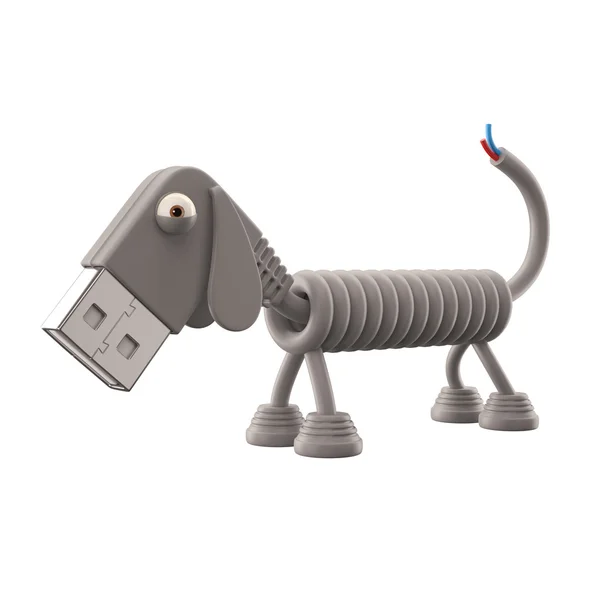 Cane USB grigio — Foto Stock