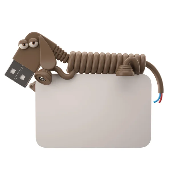 Cão USB marrom — Fotografia de Stock