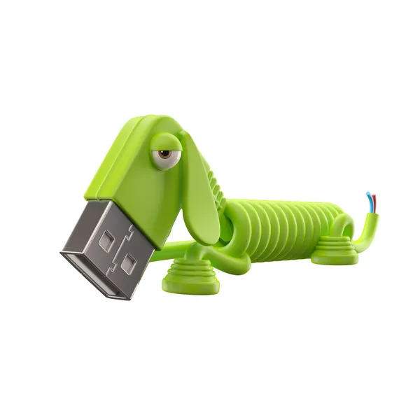 Green USB dog — Stock Photo, Image