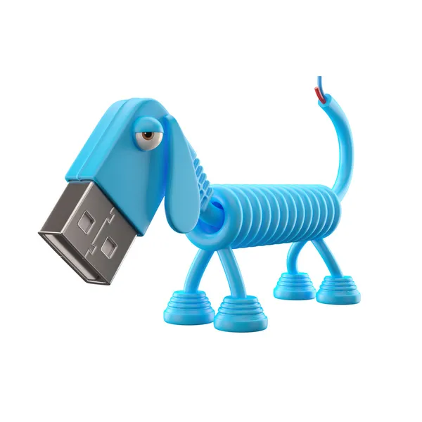 Blauer usb dog — Stockfoto