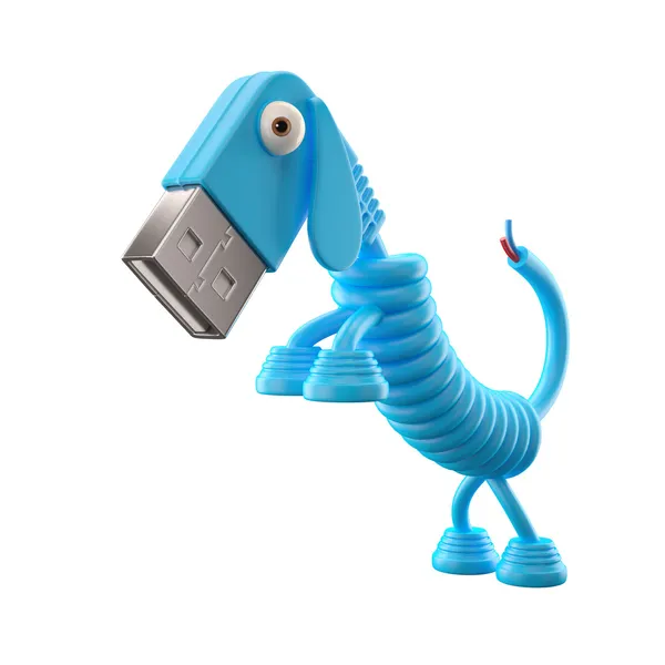 Cão USB azul — Fotografia de Stock