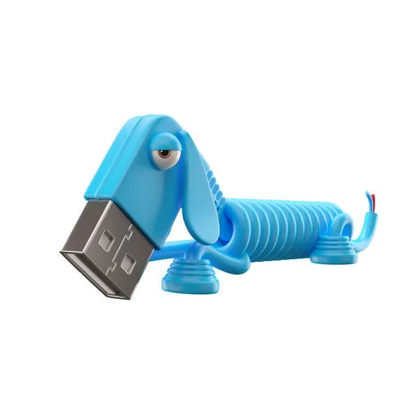 Cane USB blu — Foto Stock