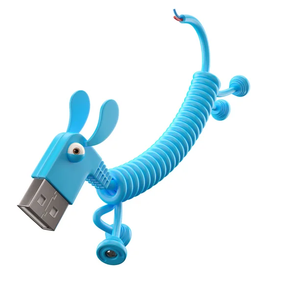 Blue USB dog — Stock Photo, Image