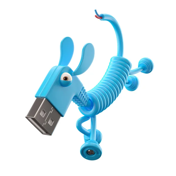 Синяя собака USB — стоковое фото