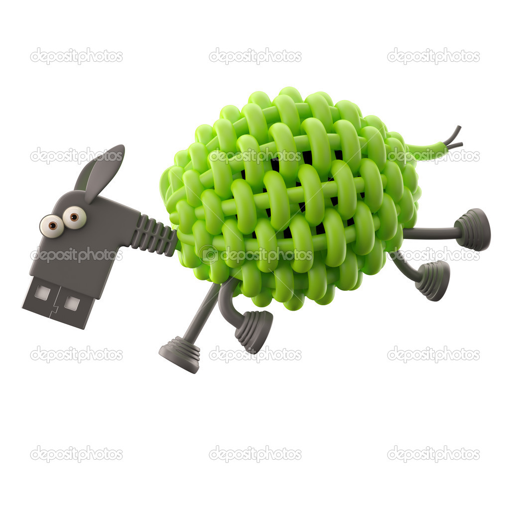 Green USB sheep