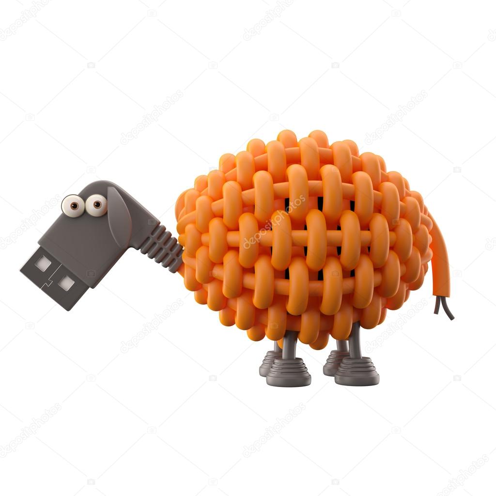 Orange USB sheep