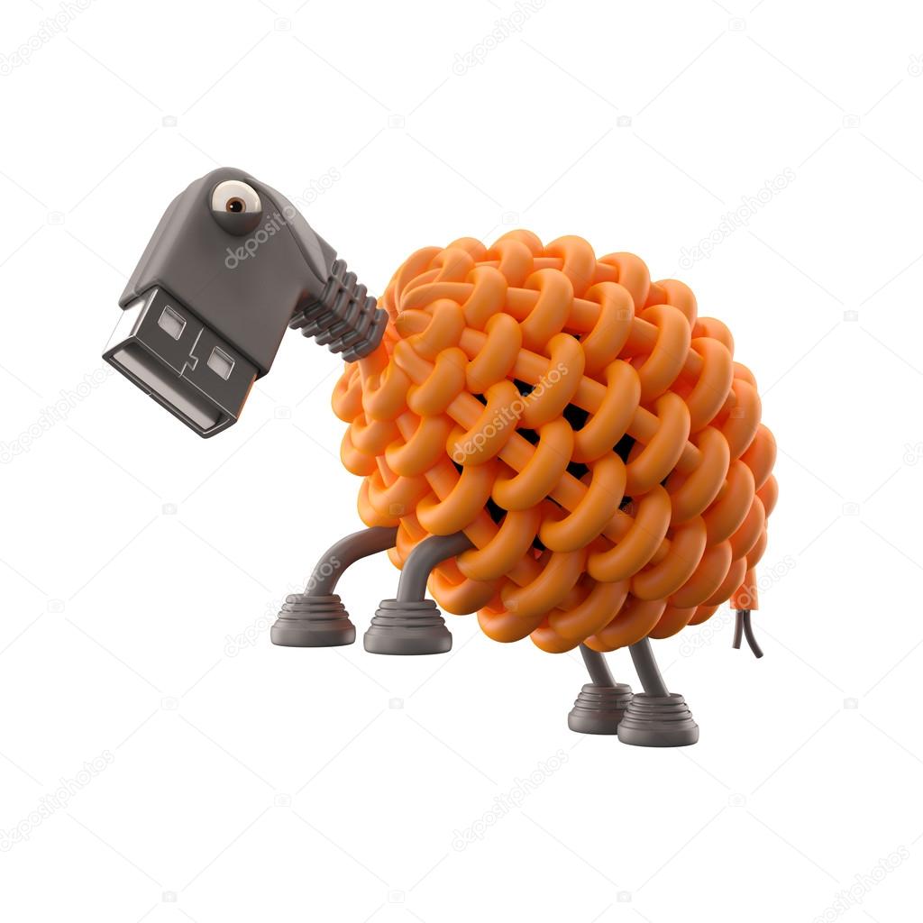 Orange USB sheep