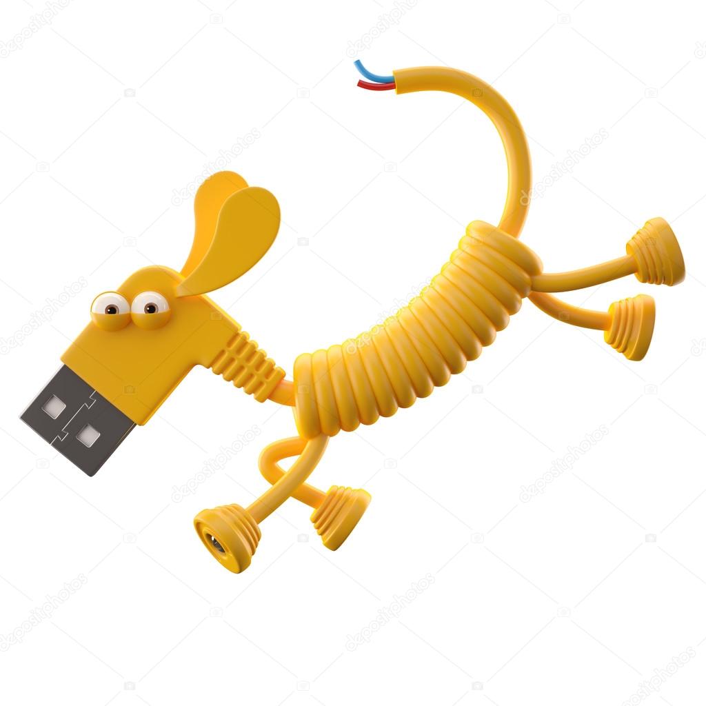 Yellow USB dog