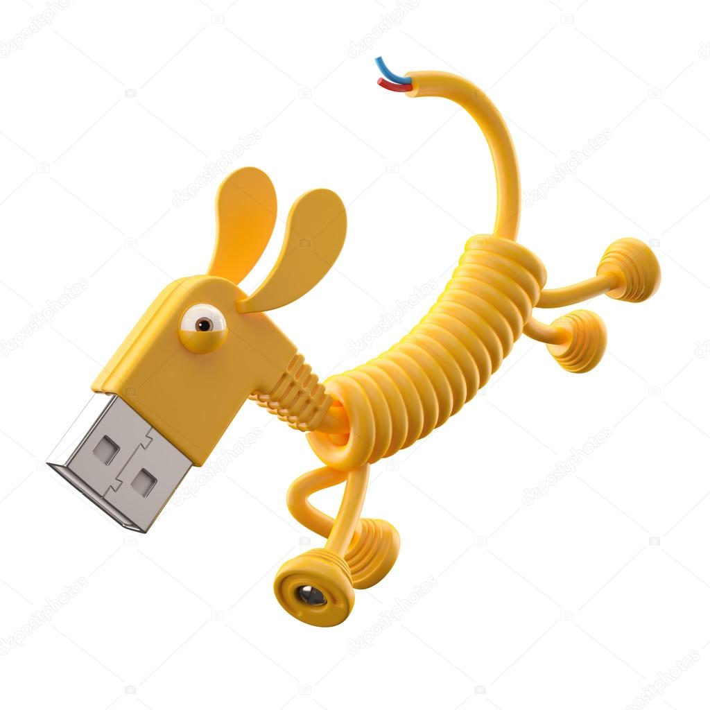 Yellow USB dog