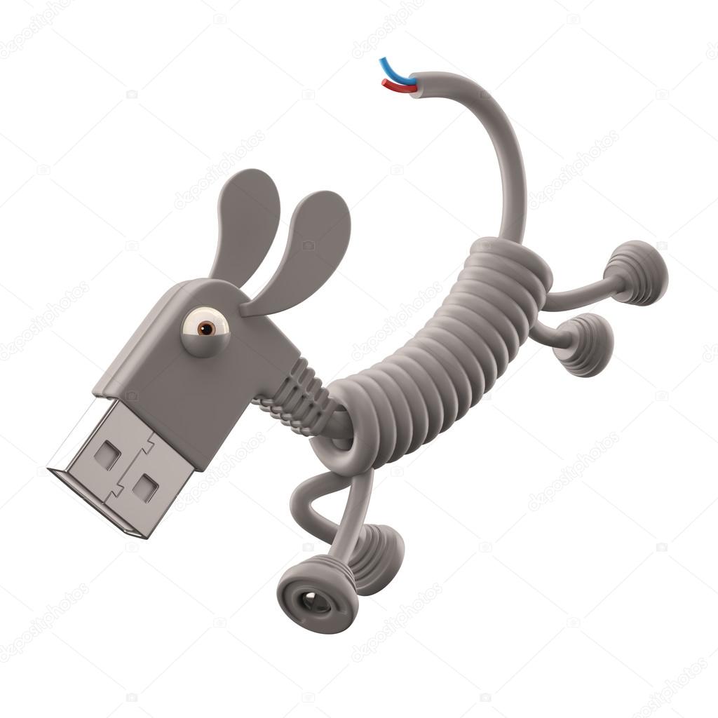 Grey USB dog