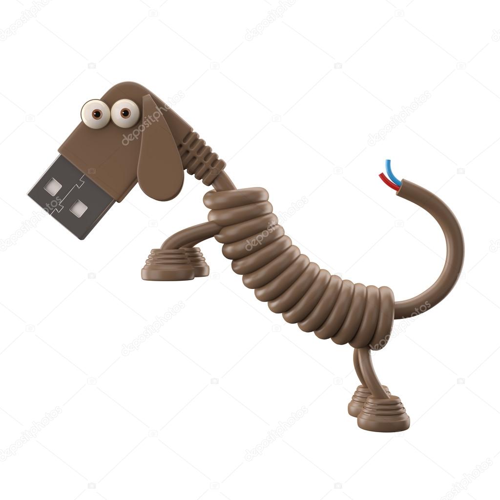 Brown USB dog