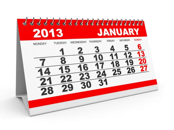 カレンダー 2013 年 1 月. — ストック写真