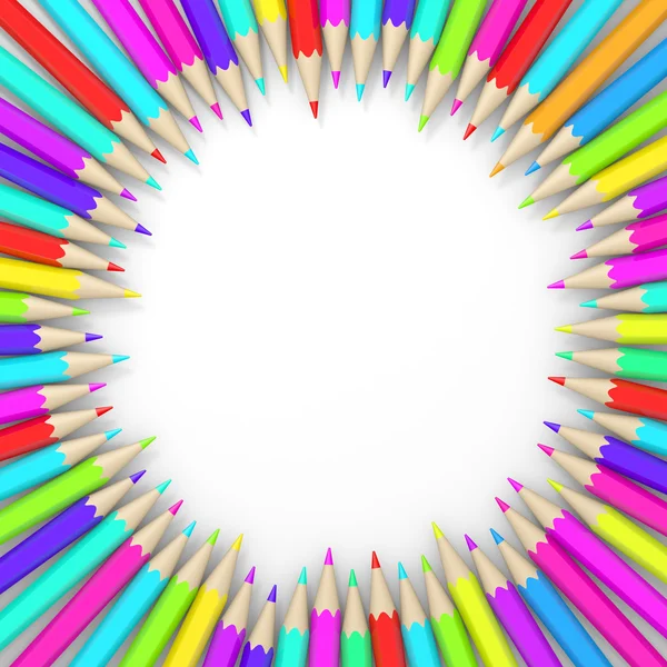 Circle of coloured pencils. — Stock Photo, Image