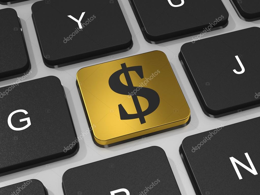 Golden Button With Dollar Sign On The Keyboard Royalty Free Photo Stock Image By C Icreative3d 43107623
