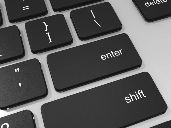 Enter key on keyboard of laptop computer. — Stock Photo, Image