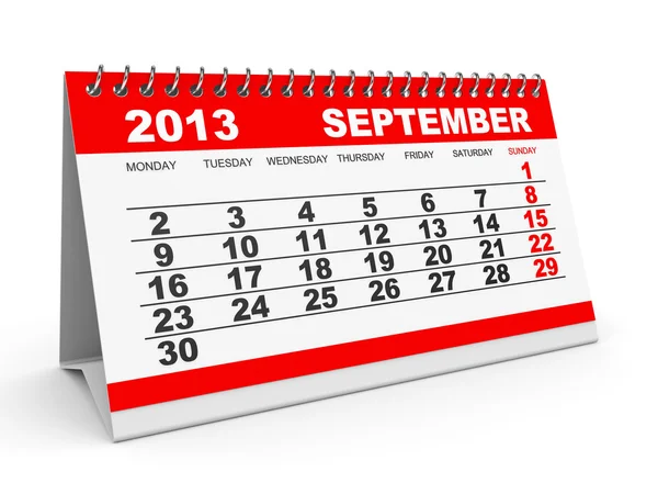 Calendar September 2013. — Stock Photo, Image